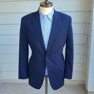 TOM JAMES Royal Classic Holland & Sherry Blue Weave Bespoke 38 R Mens Sport Coat
